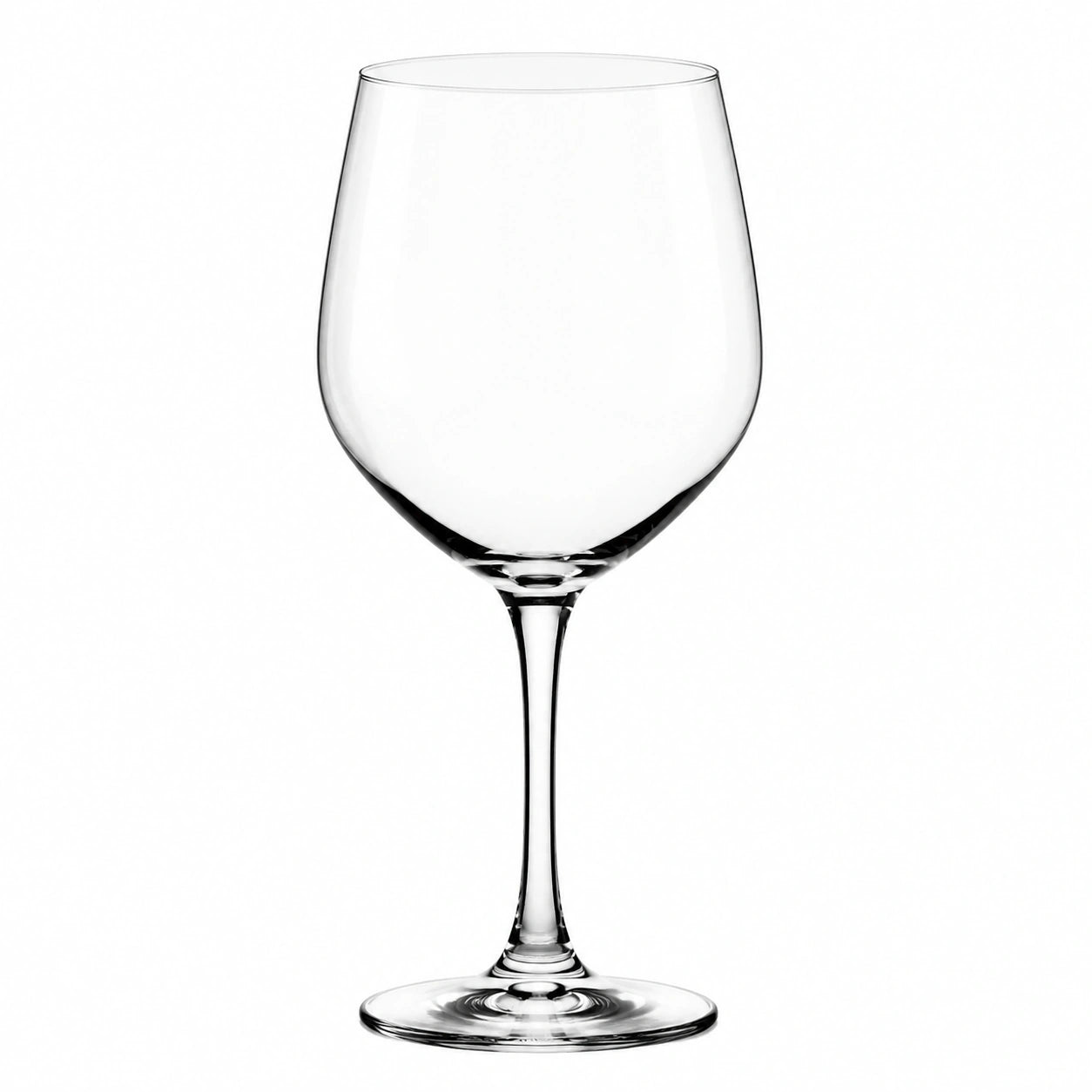 Calice da vino 650 ml in vetro trasparente con stelo stile classico