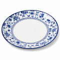 Piatto da portata ovale 35 x 26 cm in porcellana bianco blu floreale