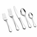 Set di posate 5 pezzi 14.5-23 cm in acciaio inossidabile argento stile classico