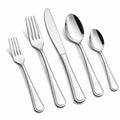 Set di posate 5 pezzi in acciaio inox argento lucido per tavola