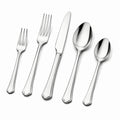 Set posate 5 pezzi in acciaio inox argento - stile classico per tavola 20.5 cm