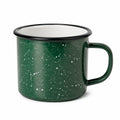 Tazza smaltata 350 ml verde con bordo nero stile campeggio