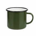 Tazza smaltata 350 ml in acciaio verde oliva stile campeggio